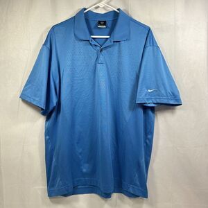 Nike Golf Mens‎ Size XL Dri Fit Pullover Polo Athletic Shirt Blue Short Sleeves